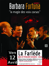 Concert Barbara Furtuna, polyphonies corses à La Farlède. Le vendredi 12 avril 2013 à La Farlede. Var.  20H30